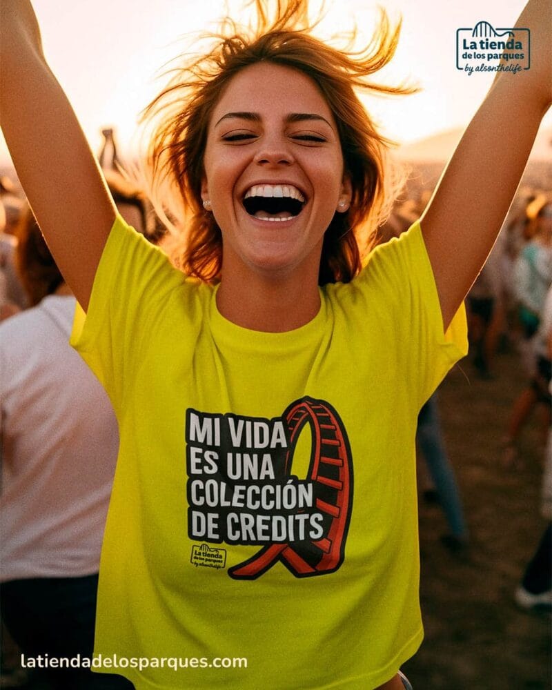 camiseta mi vida es una coleccion de credits amarilla