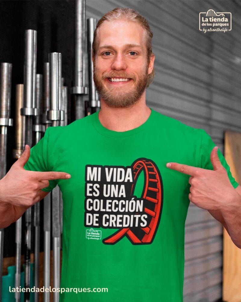 camiseta mi vida es una coleccion de credits verde kelly
