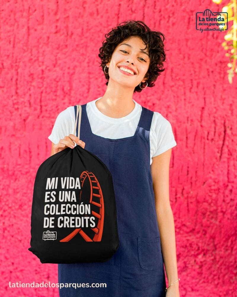 mochila de saco mi vida es una colección de credits negro