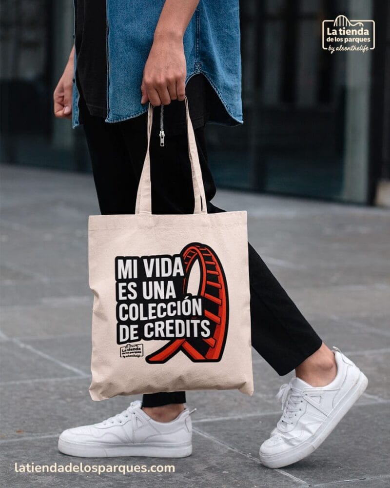 tote bag mi vida es una colección de credits beige