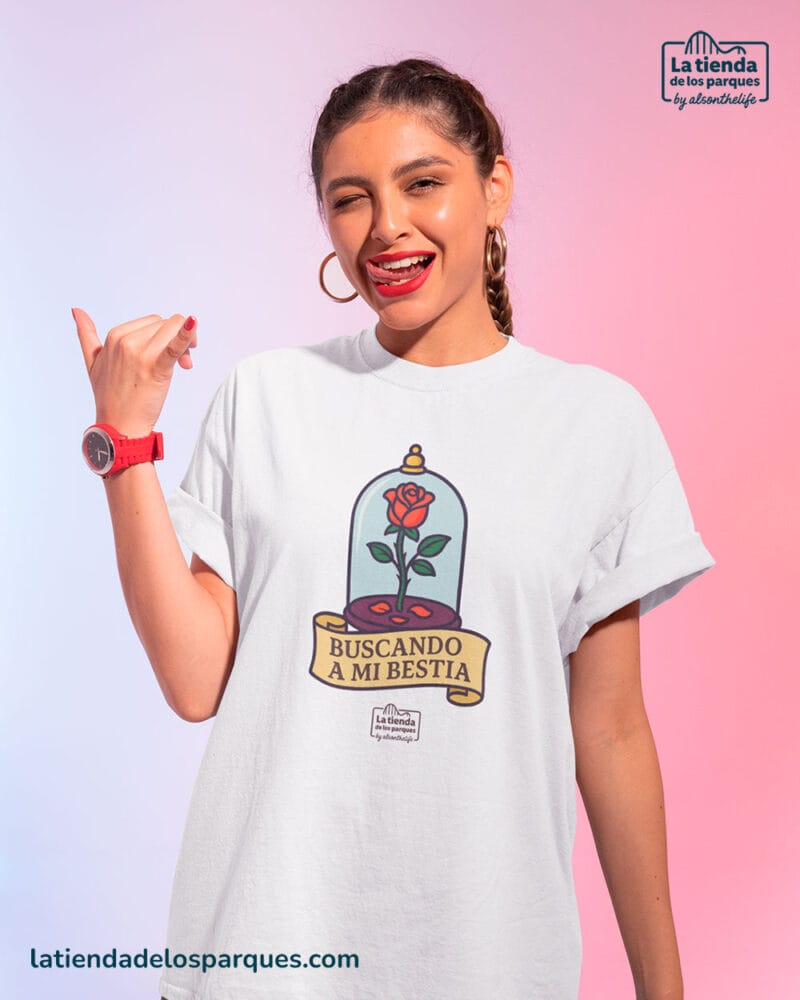 Camiseta Buscando a mi bestia blanco