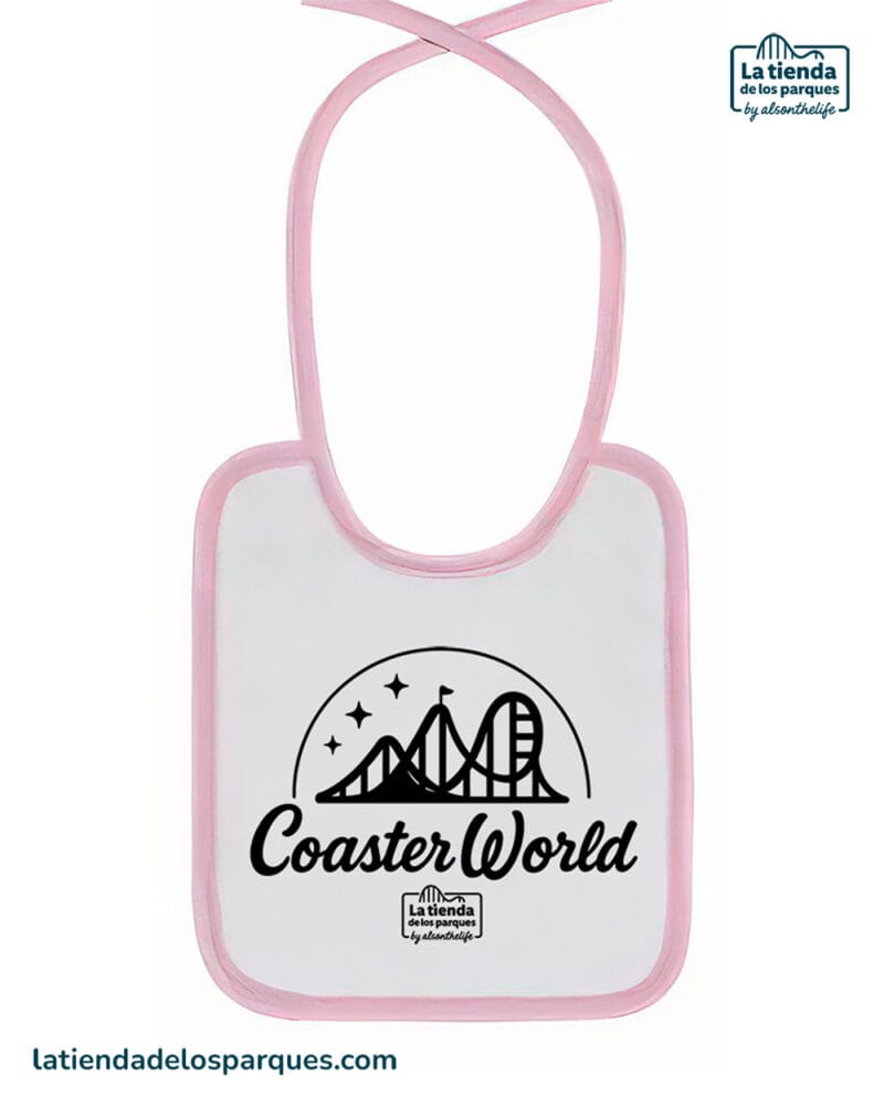 babero coaster world rosa