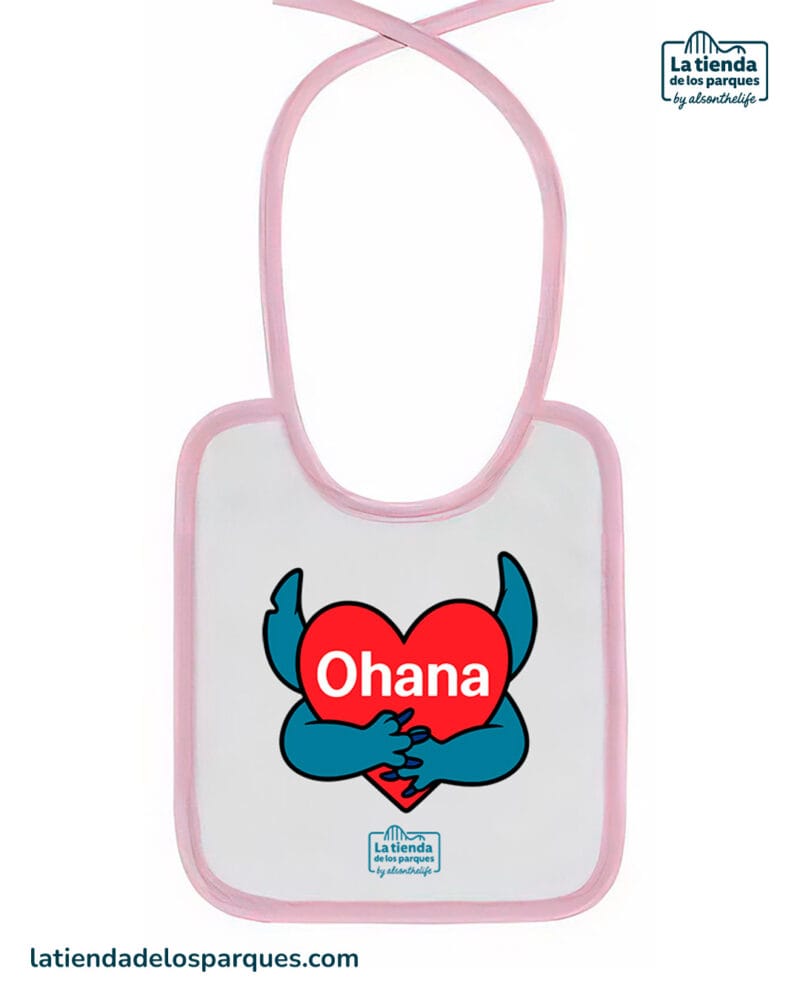 babero ohana rosa