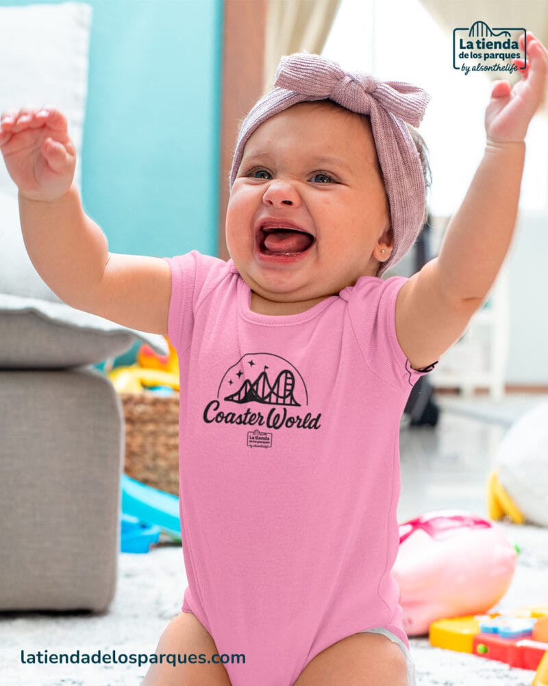 body bebe coaster world manga corta rosa