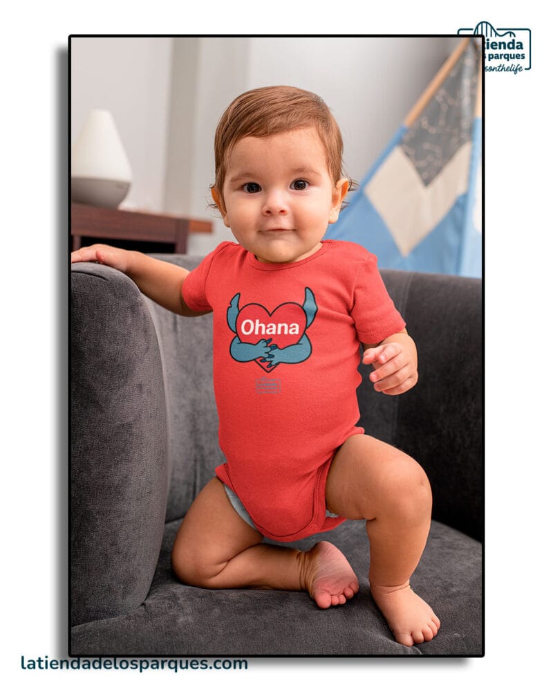 body ohana manga corta rojo