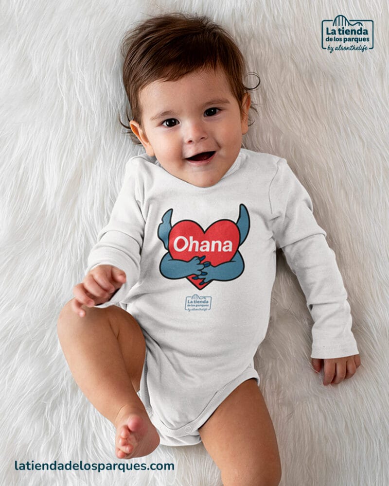 body ohana manga larga blanco