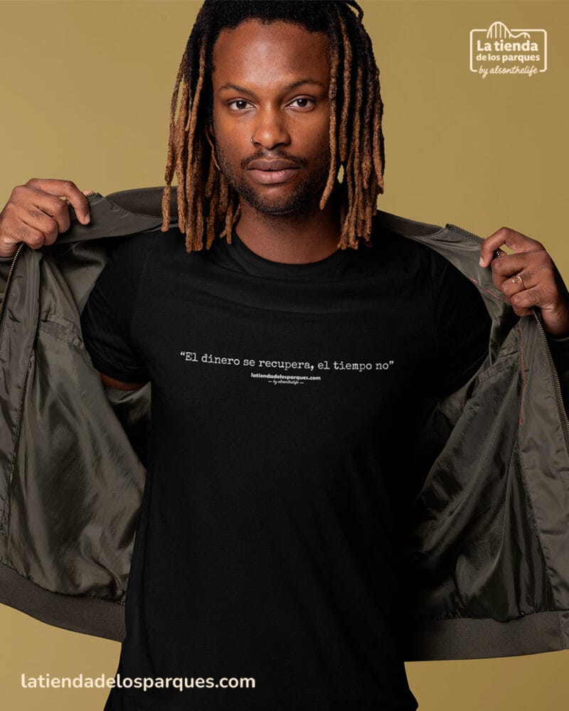 camiseta El dinero se recupera el tiempo no negra