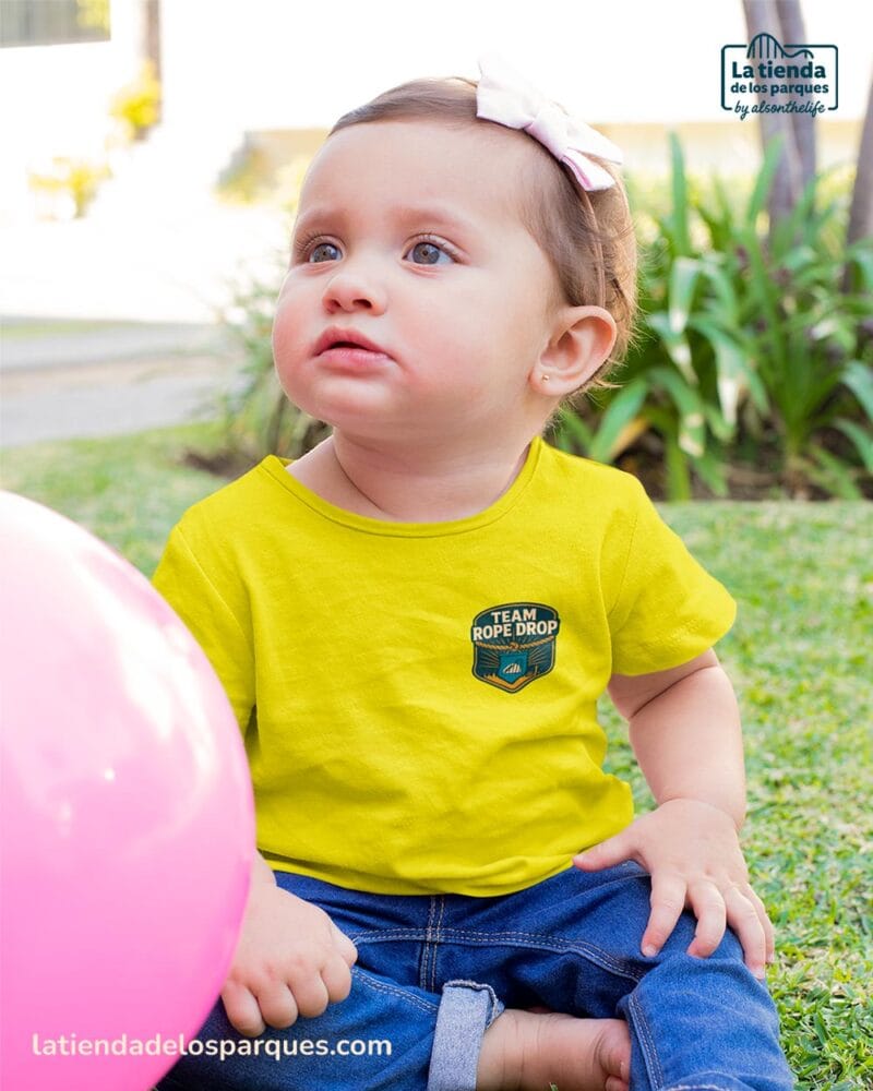camiseta bebe team rope drop escudo amarillo