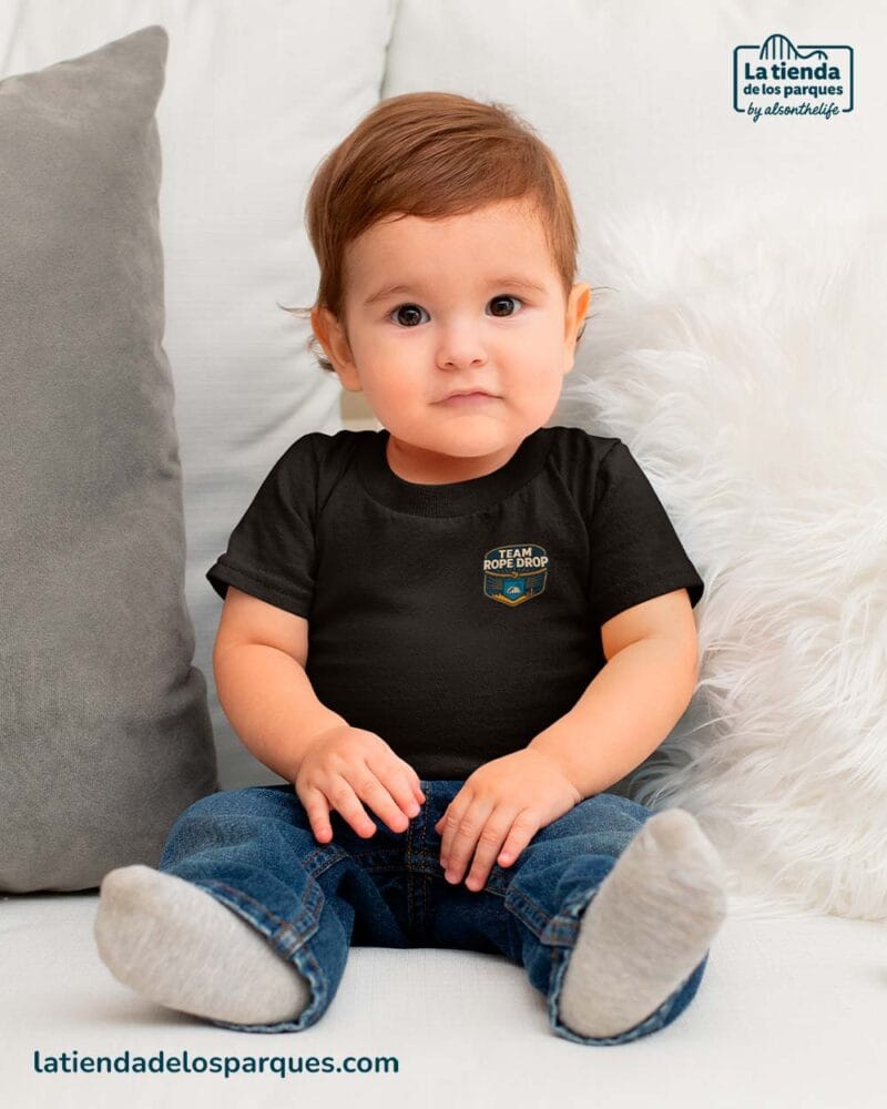 camiseta bebe team rope drop escudo negro