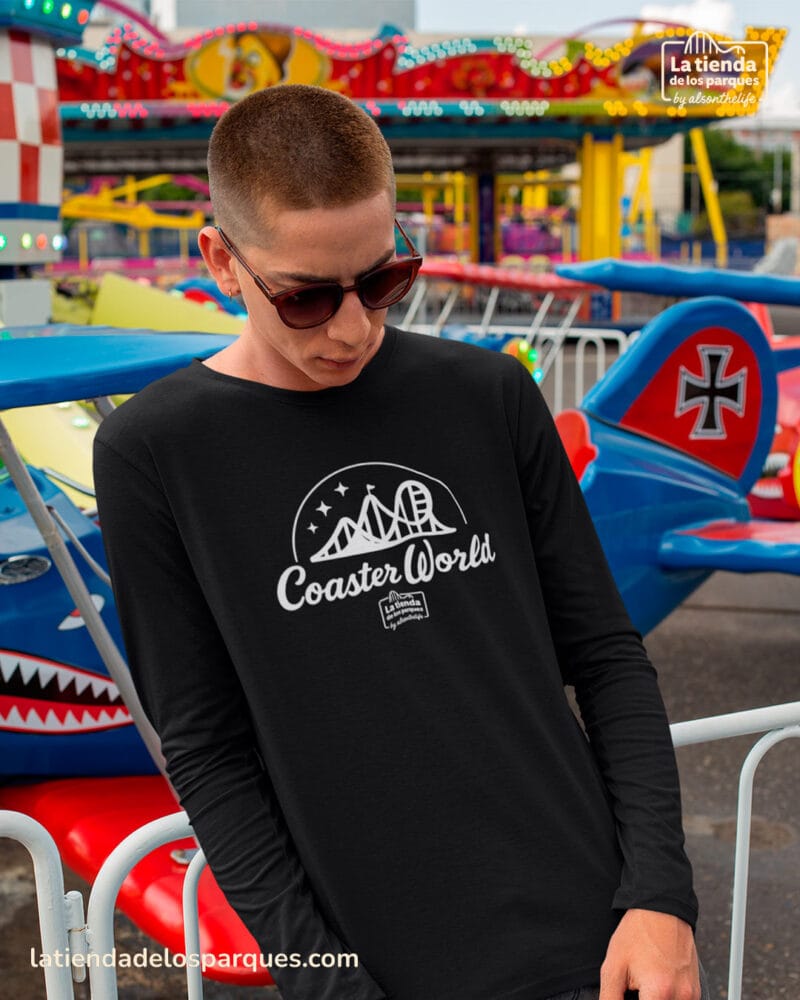 camiseta coaster world manga larga negra
