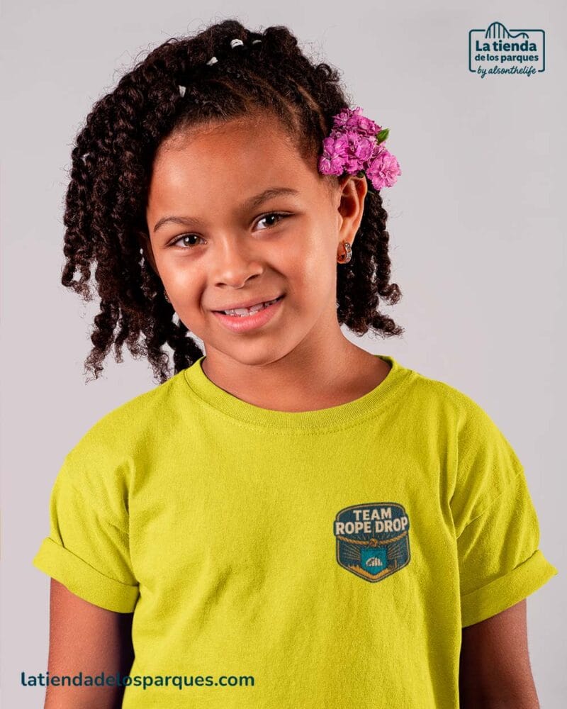 camiseta de niño team rope drop escudo amarilla