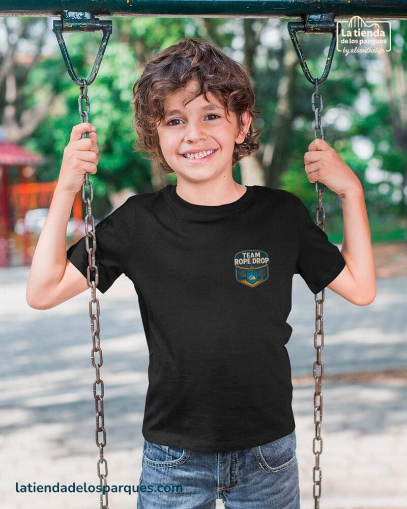 camiseta de niño team rope drop escudo negra