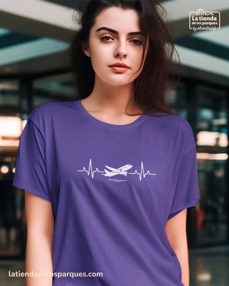 camiseta latido viajero morado
