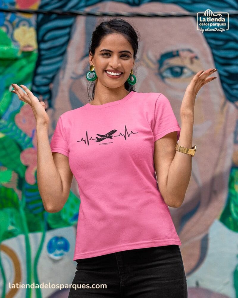 camiseta latido viajero rosa