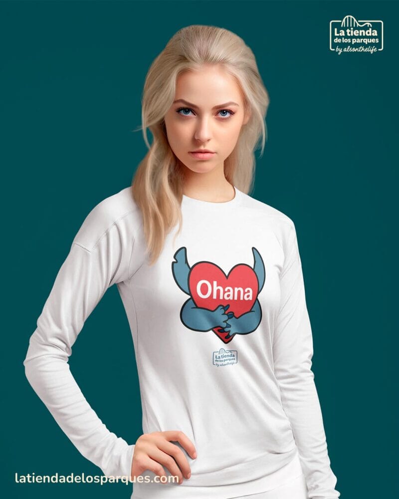 camiseta manga larga ohana blanca