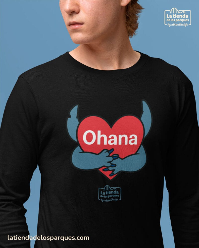 camiseta manga larga ohana negra