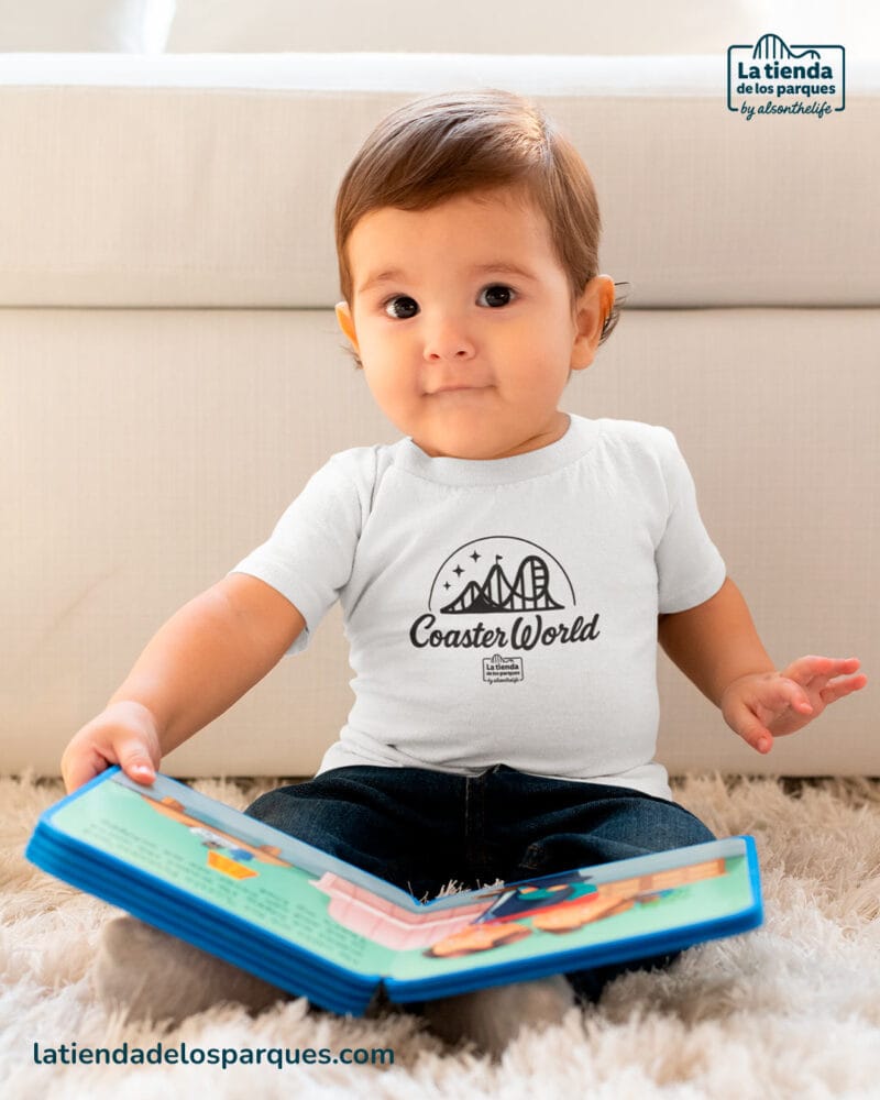 camiseta para bebe coaster world azul blanca