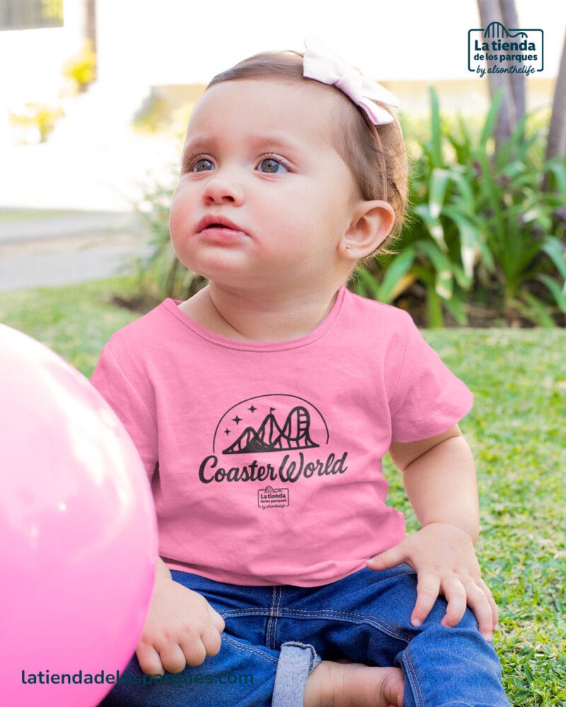 camiseta para bebe coaster world azul rosa