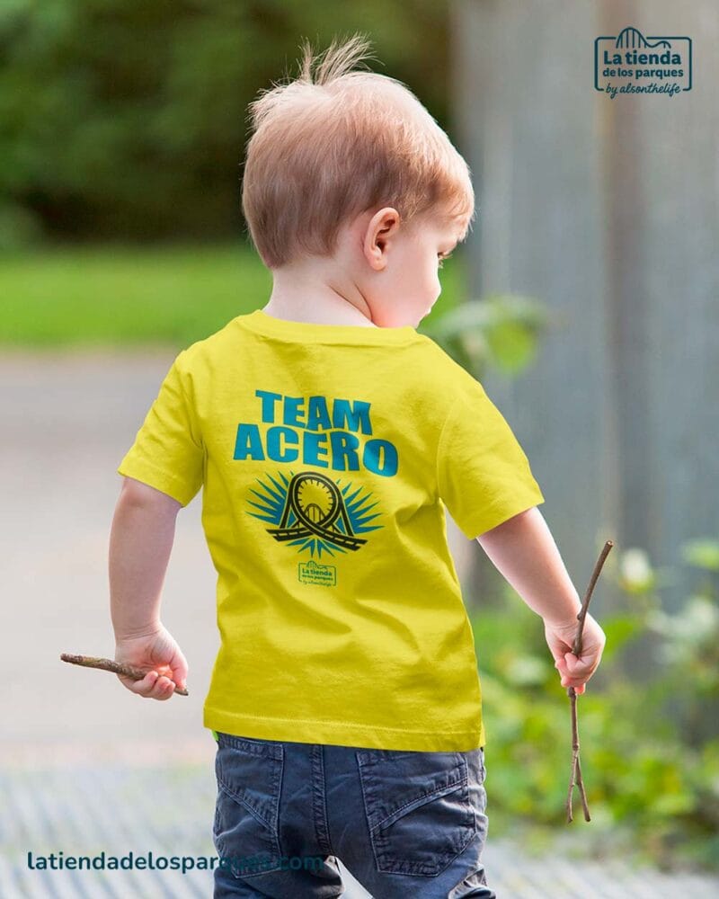 camiseta para bebe team acero amarilla
