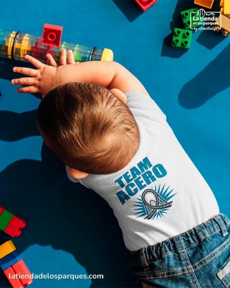 camiseta para bebe team acero blanca