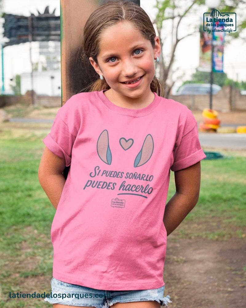 camiseta para niño Si puedes soñarlo puedes hacerlo rosa
