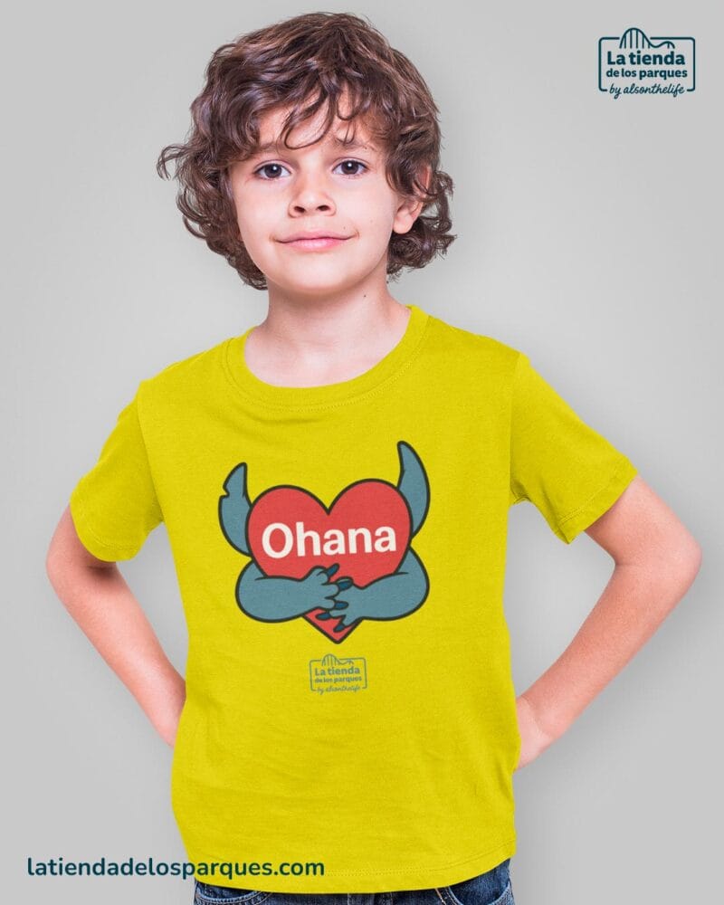 camiseta para niño ohana amarilla