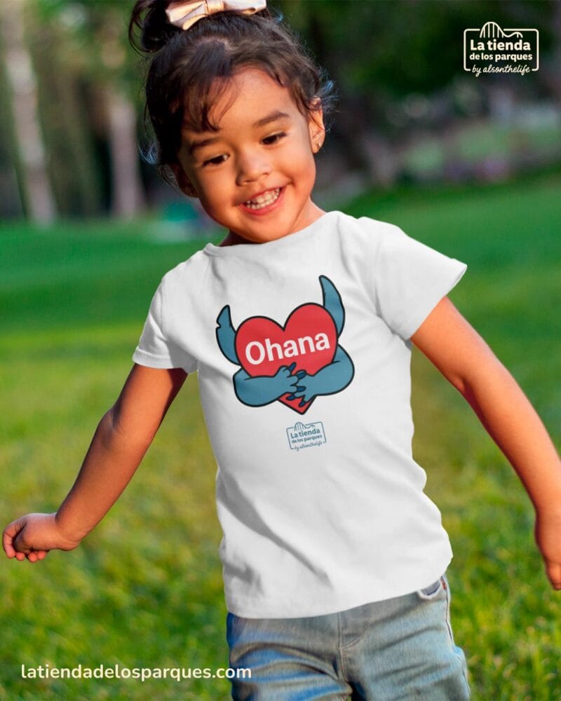 camiseta para niño ohana blanca