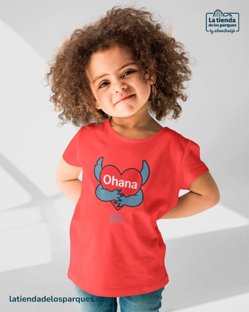 camiseta para niño ohana roja