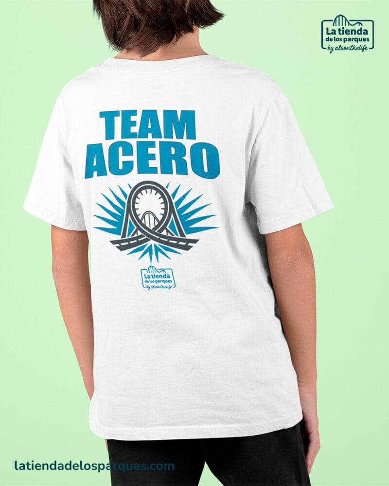 camiseta para niño team acero blanca