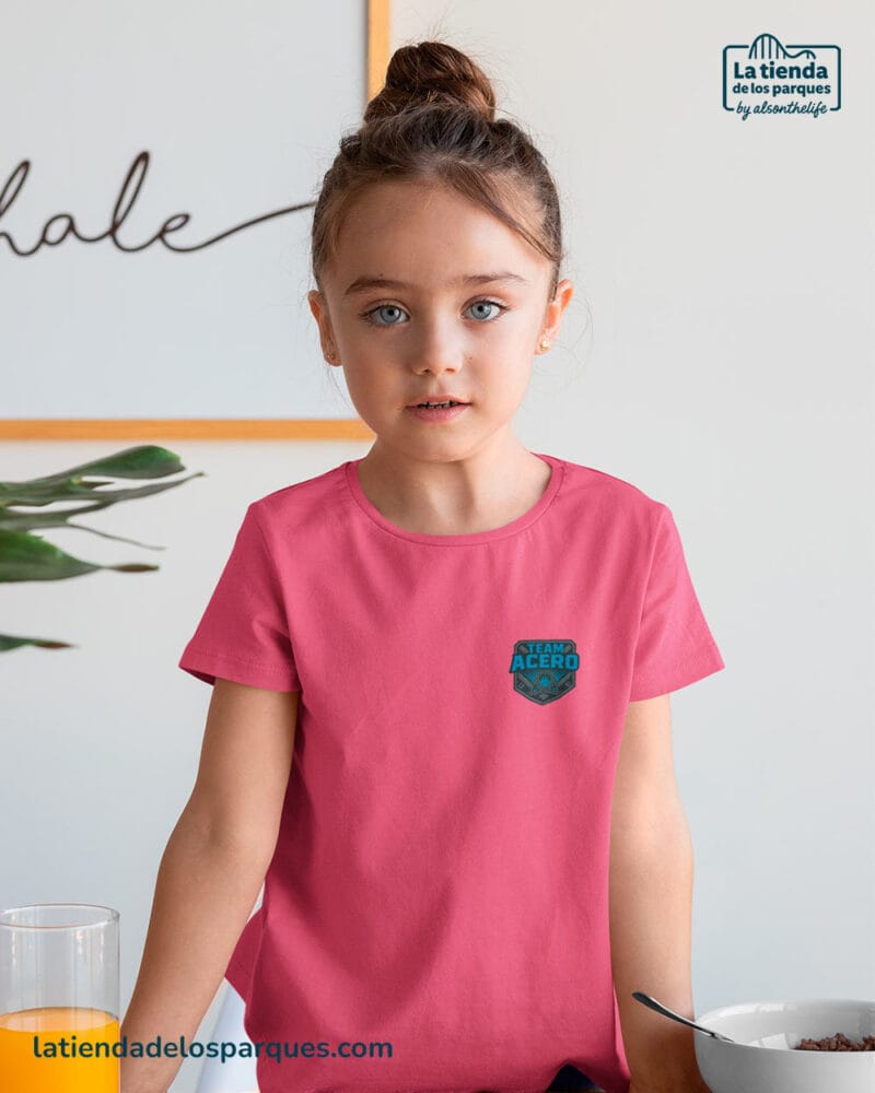 camiseta para niño team acero escudo magenta