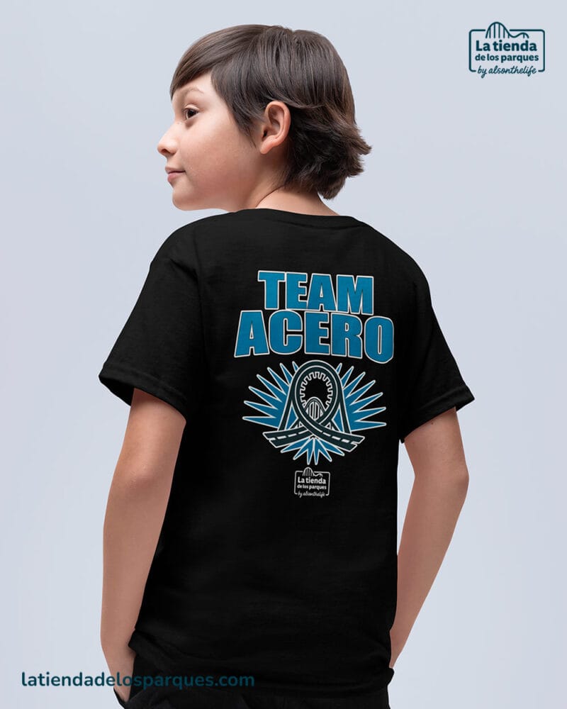 camiseta para niño team acero negra