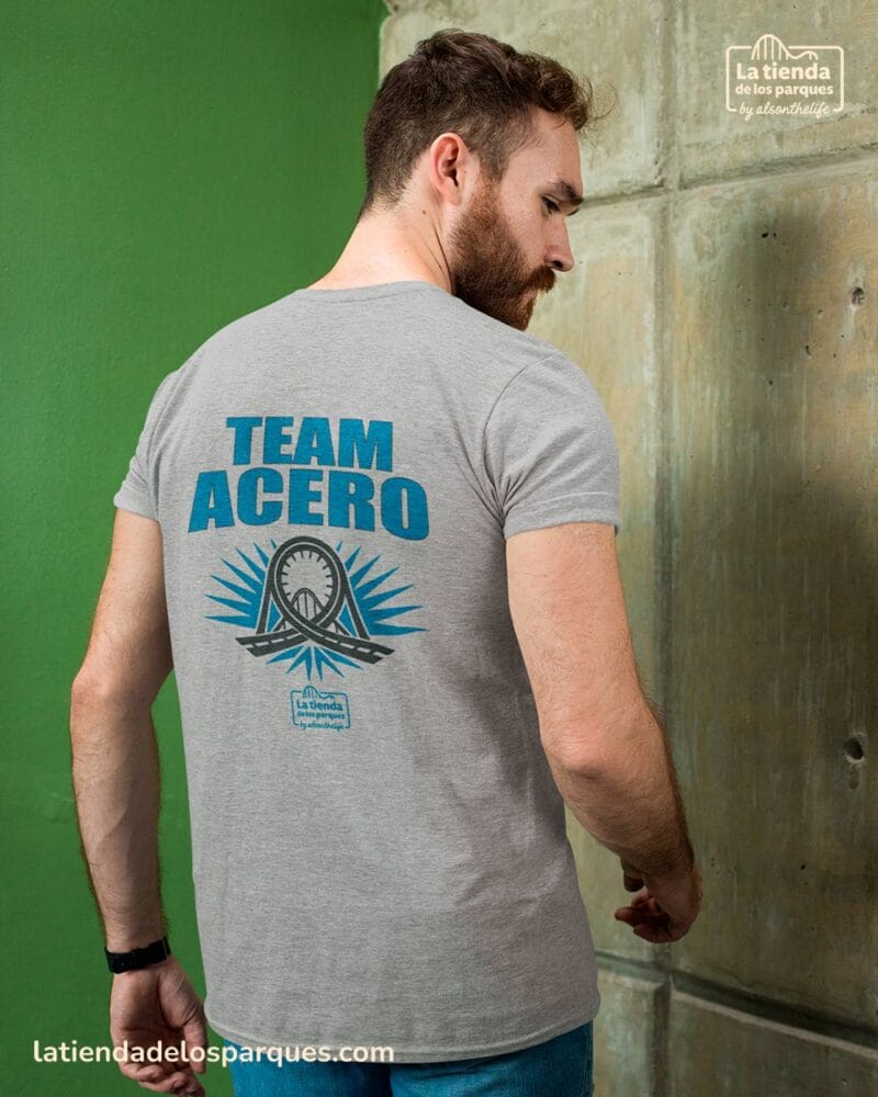 camiseta team acero gris por detras