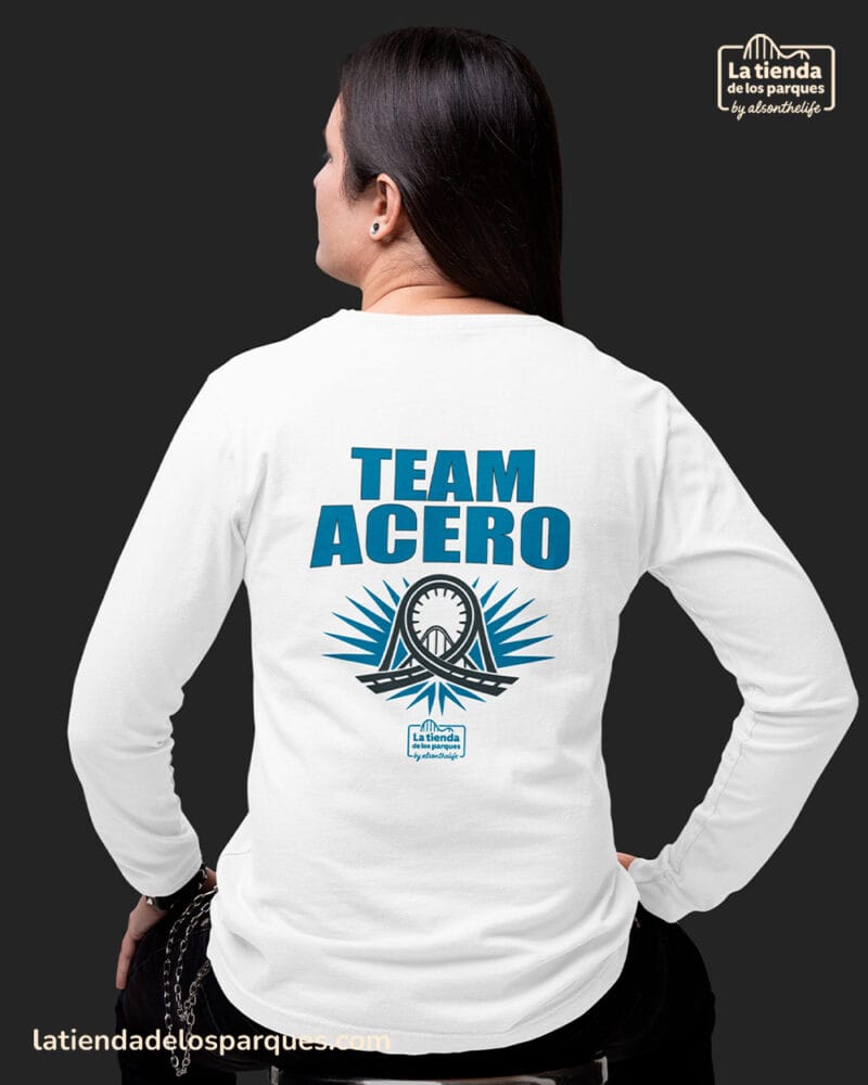camiseta team acero manga larga blanco