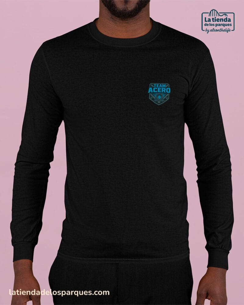 camiseta team acero manga larga escudo negro