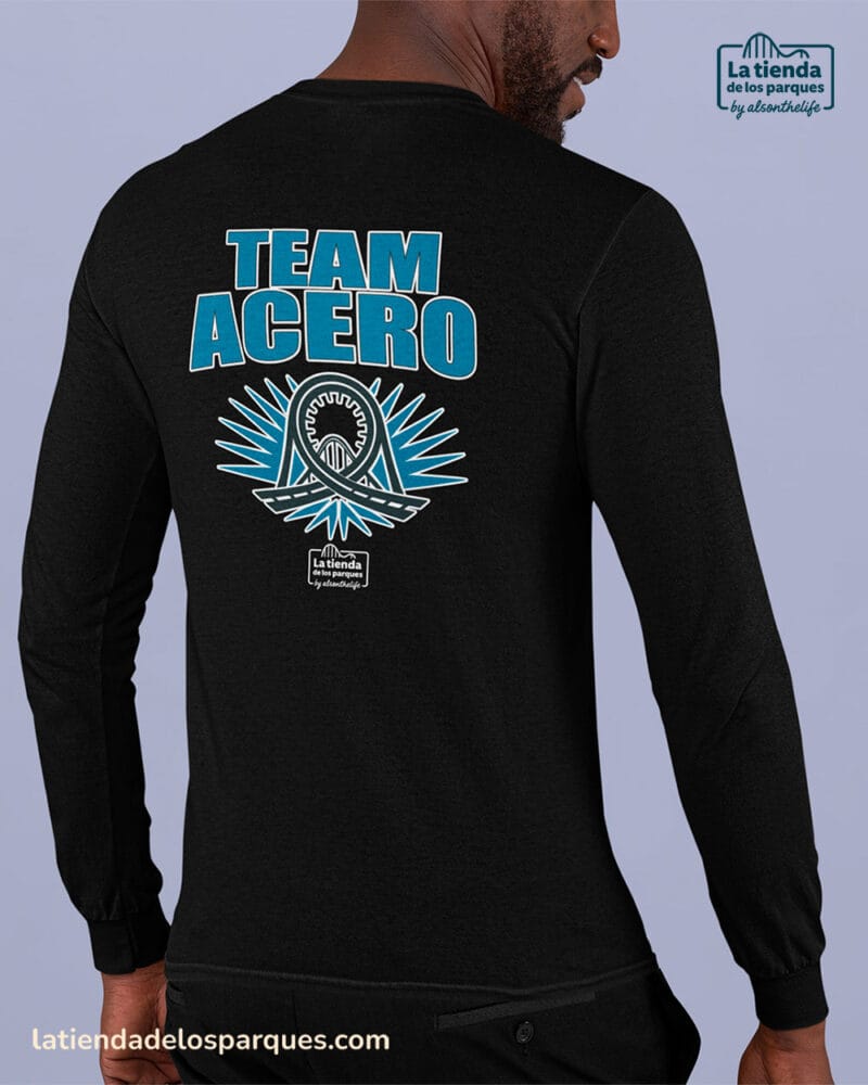 camiseta team acero manga larga negra