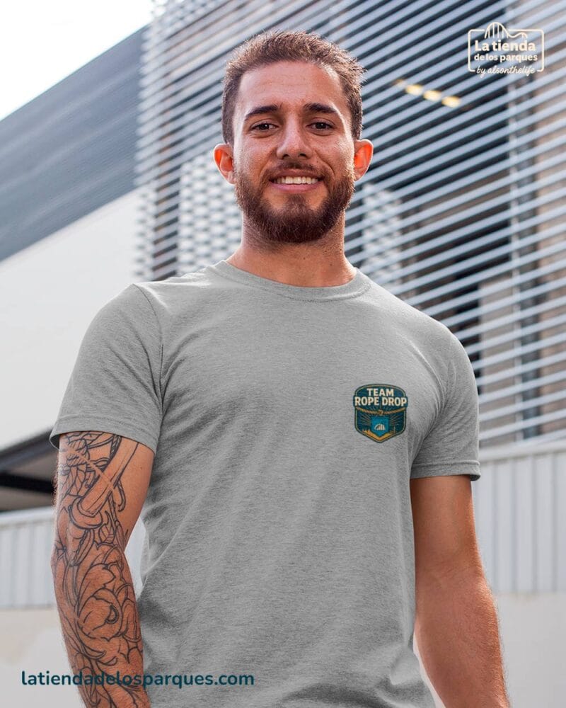 camiseta team rope drop gris por delante