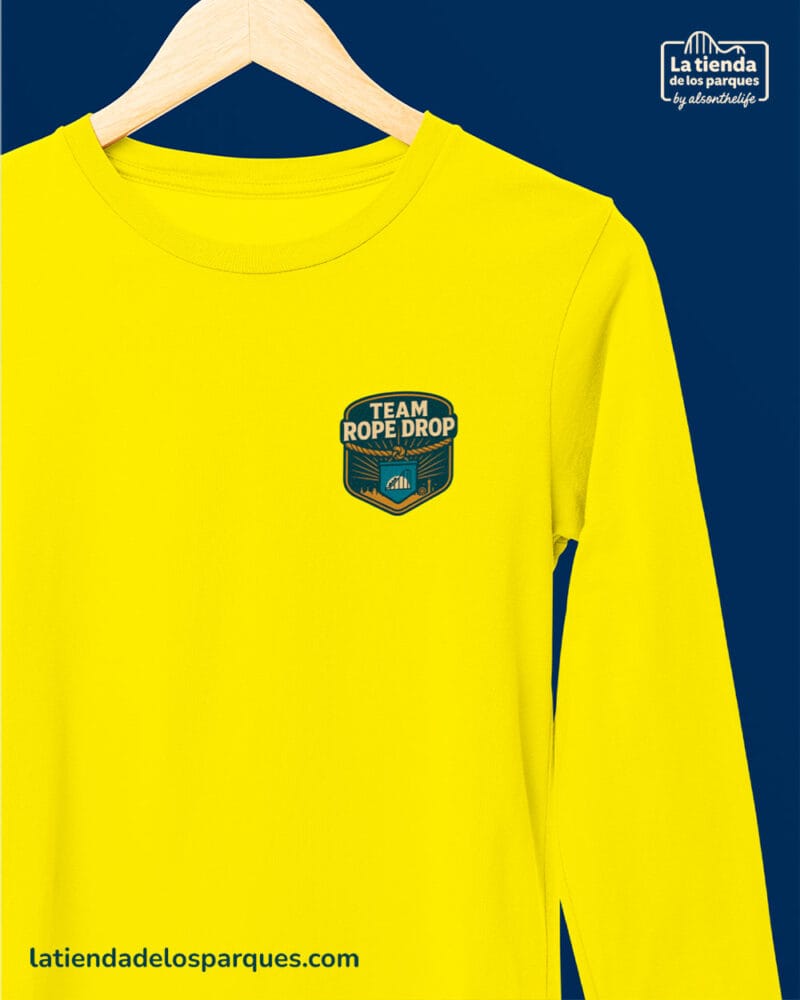 camiseta team rope drop manga larga amarilla por delante
