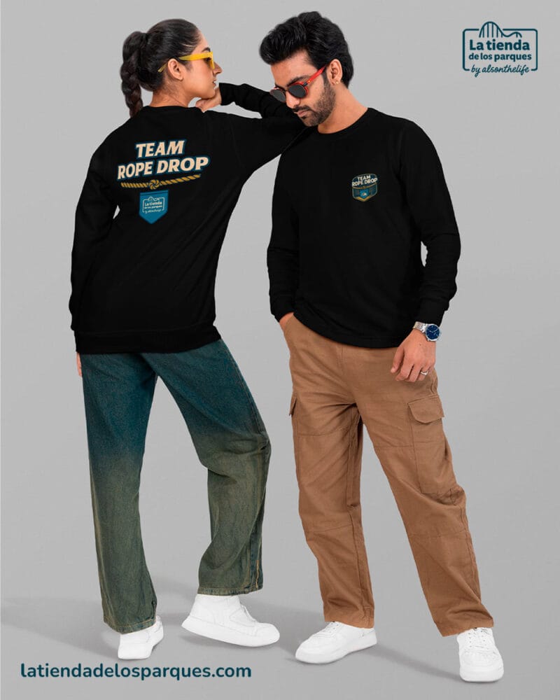 camiseta team rope drop manga larga negra