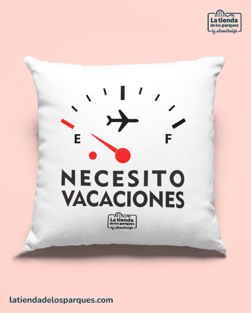 cojin necesito vacaciones blanco