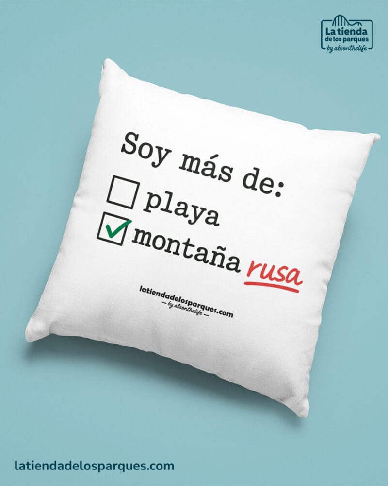 cojin soy más de montaña rusa blanco
