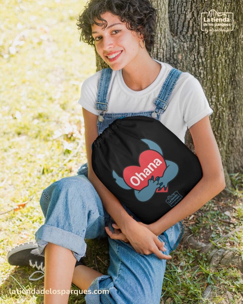 mochila de saco ohana negra