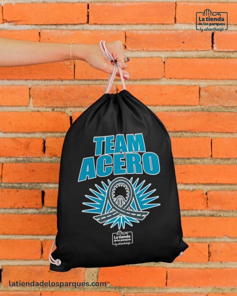 mochila de saco team acero negra