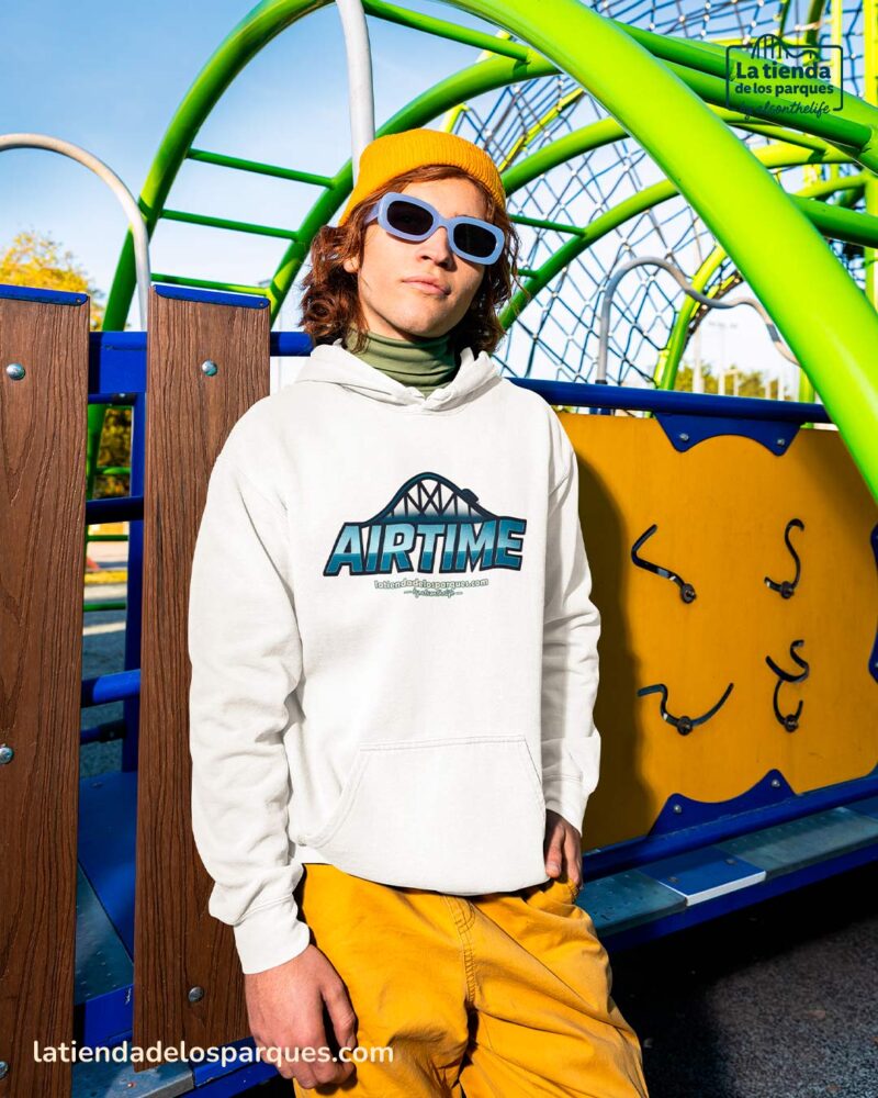 sudadera airtime con gorro blanca