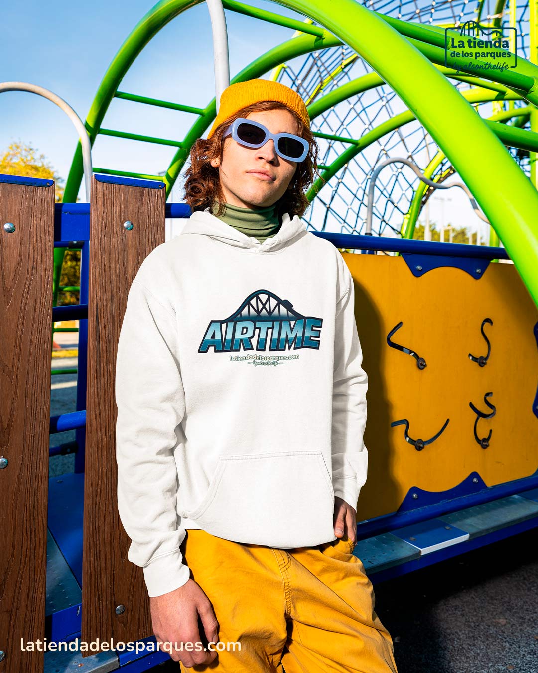sudadera airtime con gorro blanca