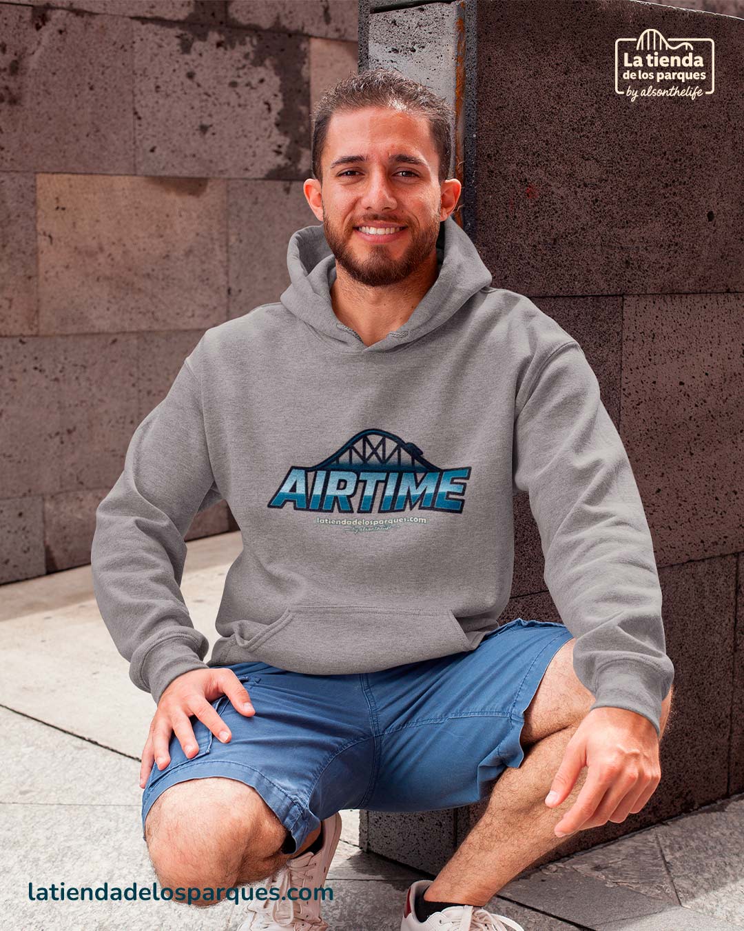 sudadera airtime con gorro gris vigoré