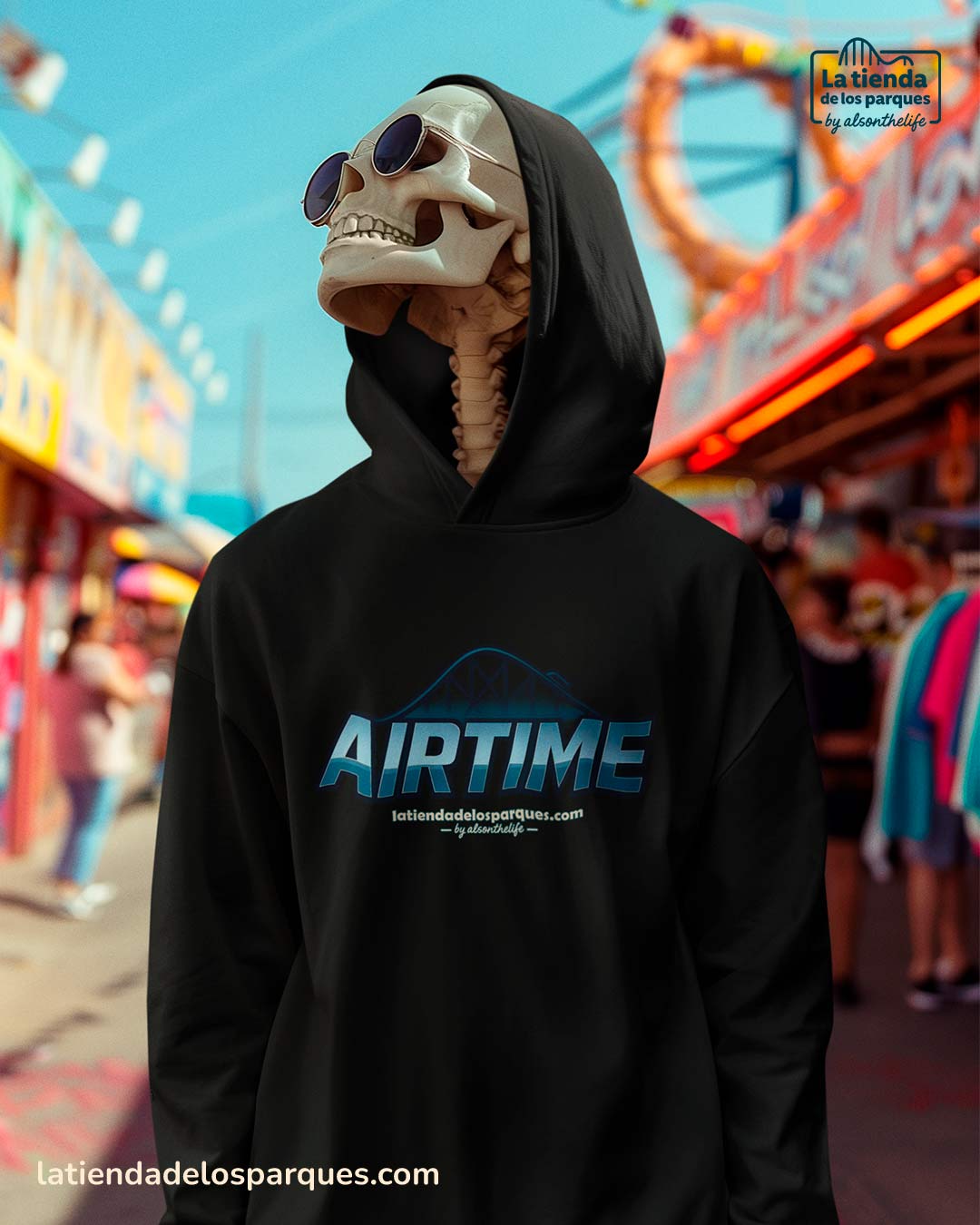 sudadera airtime con gorro negra