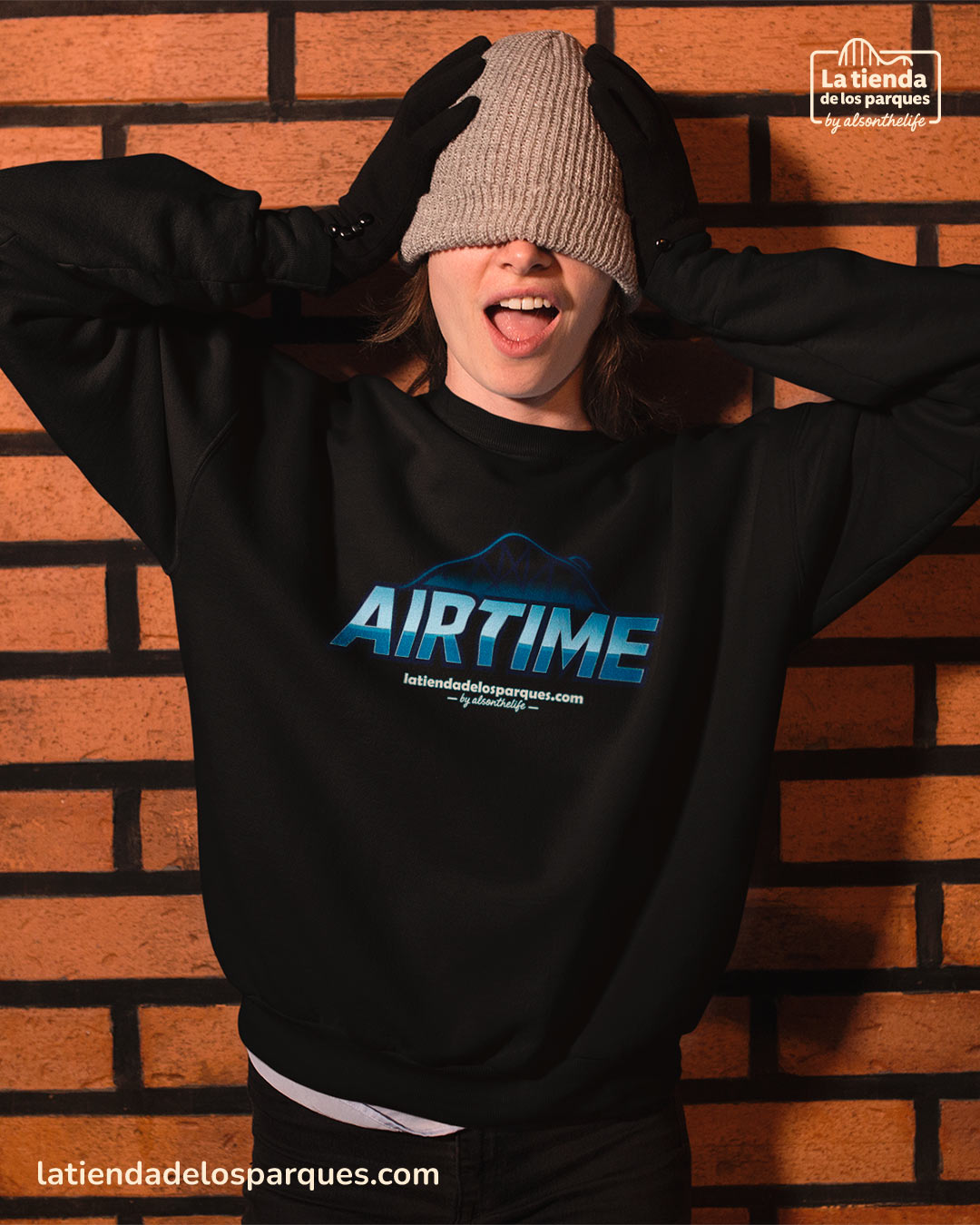 sudadera airtime sin gorro negra