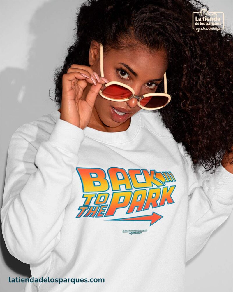 sudadera back to the park sin gorro blanca