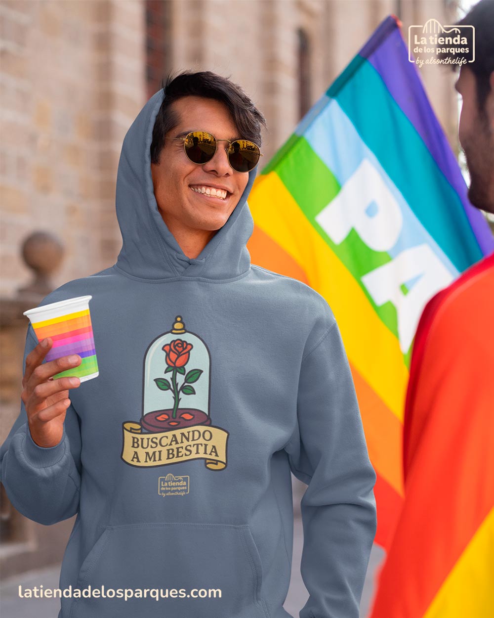 sudadera buscando a mi bestia con gorro tejano