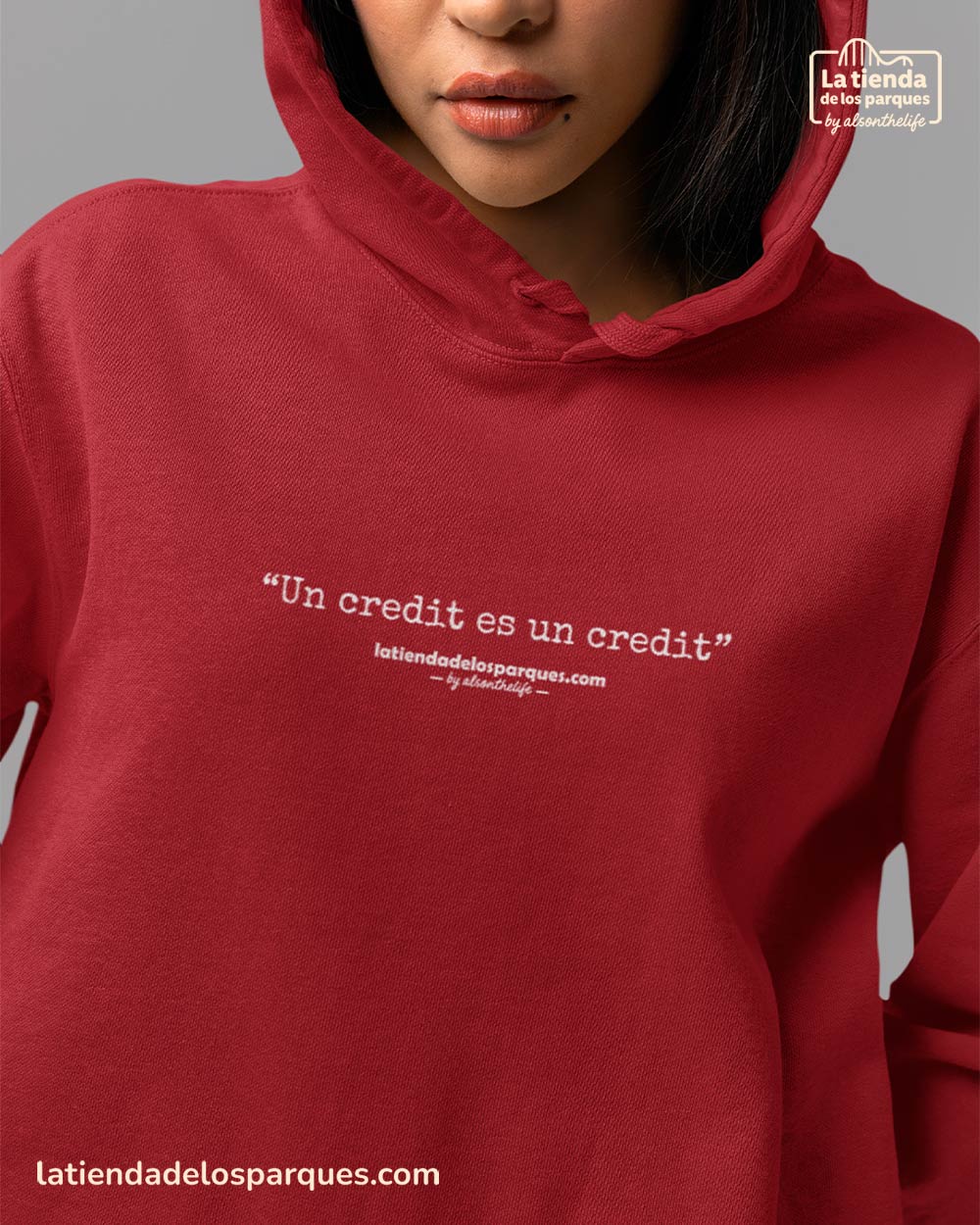 sudadera frase un credit es un credit con gorro granate